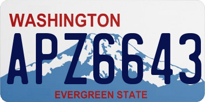 WA license plate APZ6643