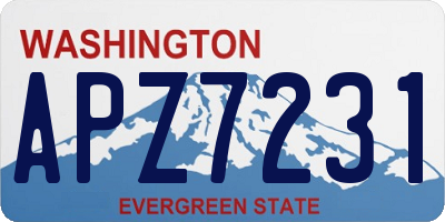 WA license plate APZ7231