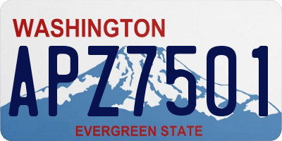 WA license plate APZ7501