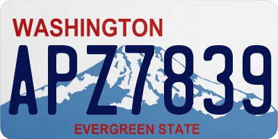 WA license plate APZ7839