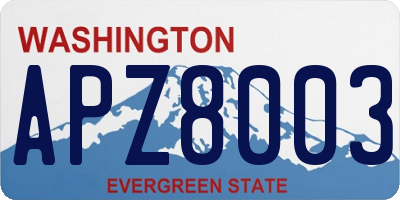 WA license plate APZ8003