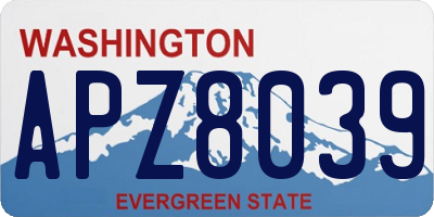 WA license plate APZ8039