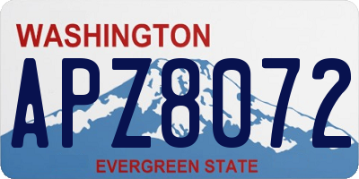 WA license plate APZ8072