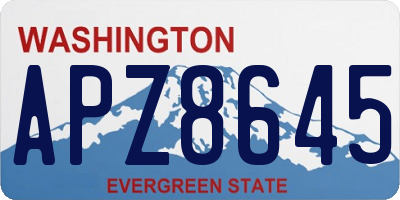 WA license plate APZ8645