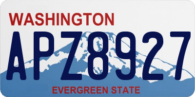 WA license plate APZ8927