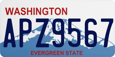 WA license plate APZ9567