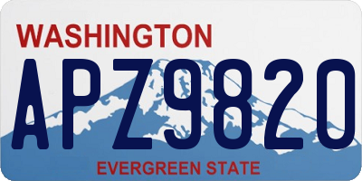 WA license plate APZ9820