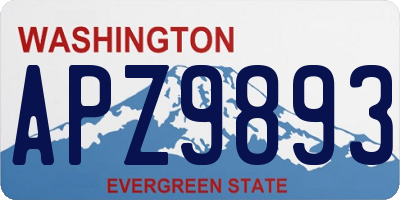 WA license plate APZ9893