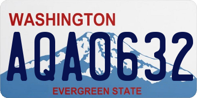 WA license plate AQA0632