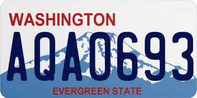 WA license plate AQA0693