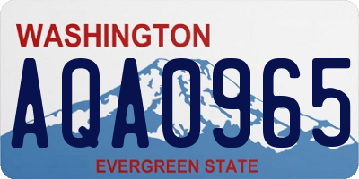 WA license plate AQA0965
