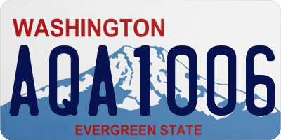 WA license plate AQA1006