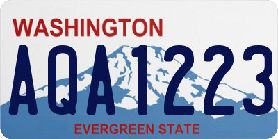 WA license plate AQA1223