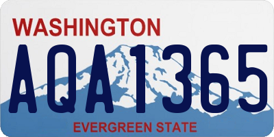 WA license plate AQA1365