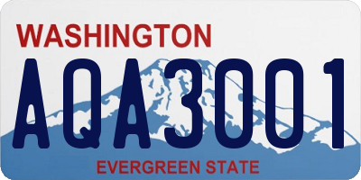 WA license plate AQA3001