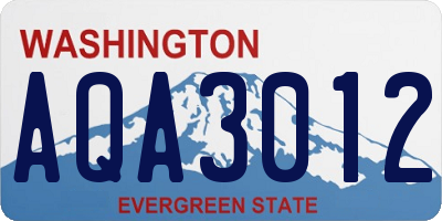 WA license plate AQA3012