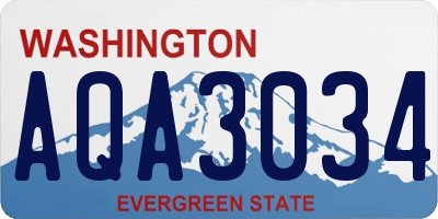 WA license plate AQA3034