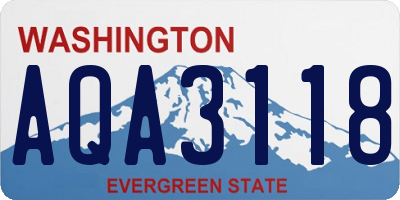 WA license plate AQA3118