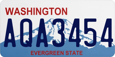 WA license plate AQA3454