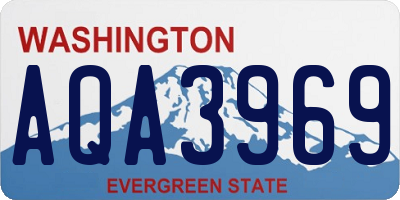 WA license plate AQA3969