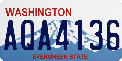 WA license plate AQA4136