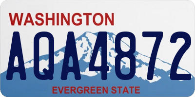 WA license plate AQA4872