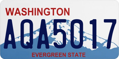 WA license plate AQA5017