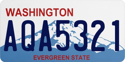 WA license plate AQA5321