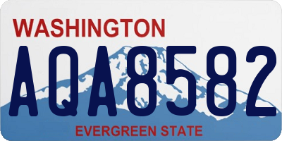 WA license plate AQA8582