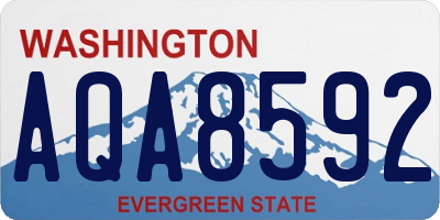 WA license plate AQA8592
