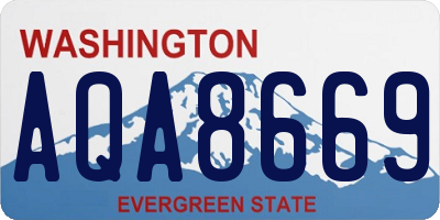 WA license plate AQA8669