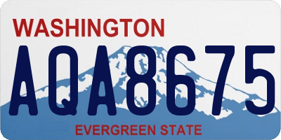 WA license plate AQA8675