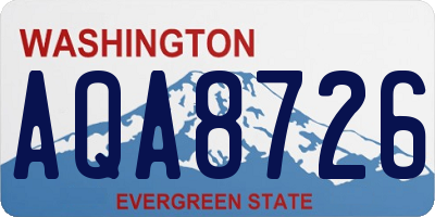 WA license plate AQA8726