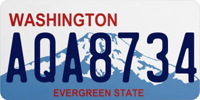 WA license plate AQA8734