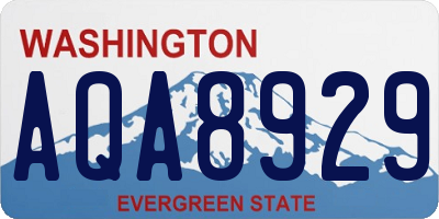 WA license plate AQA8929