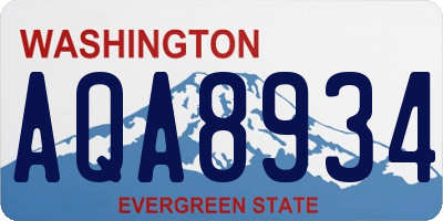 WA license plate AQA8934