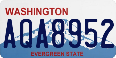WA license plate AQA8952