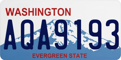 WA license plate AQA9193