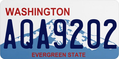 WA license plate AQA9202