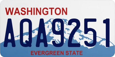 WA license plate AQA9251