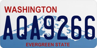 WA license plate AQA9266