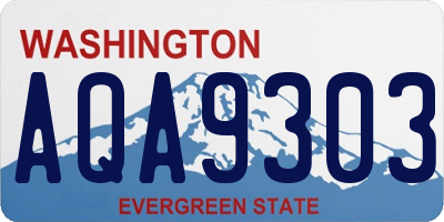 WA license plate AQA9303