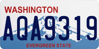 WA license plate AQA9319