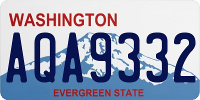 WA license plate AQA9332