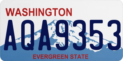 WA license plate AQA9353