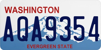 WA license plate AQA9354