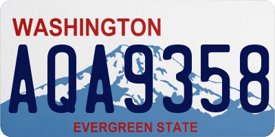 WA license plate AQA9358