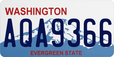 WA license plate AQA9366