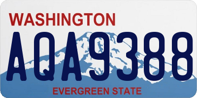 WA license plate AQA9388