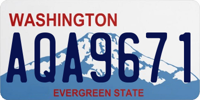 WA license plate AQA9671